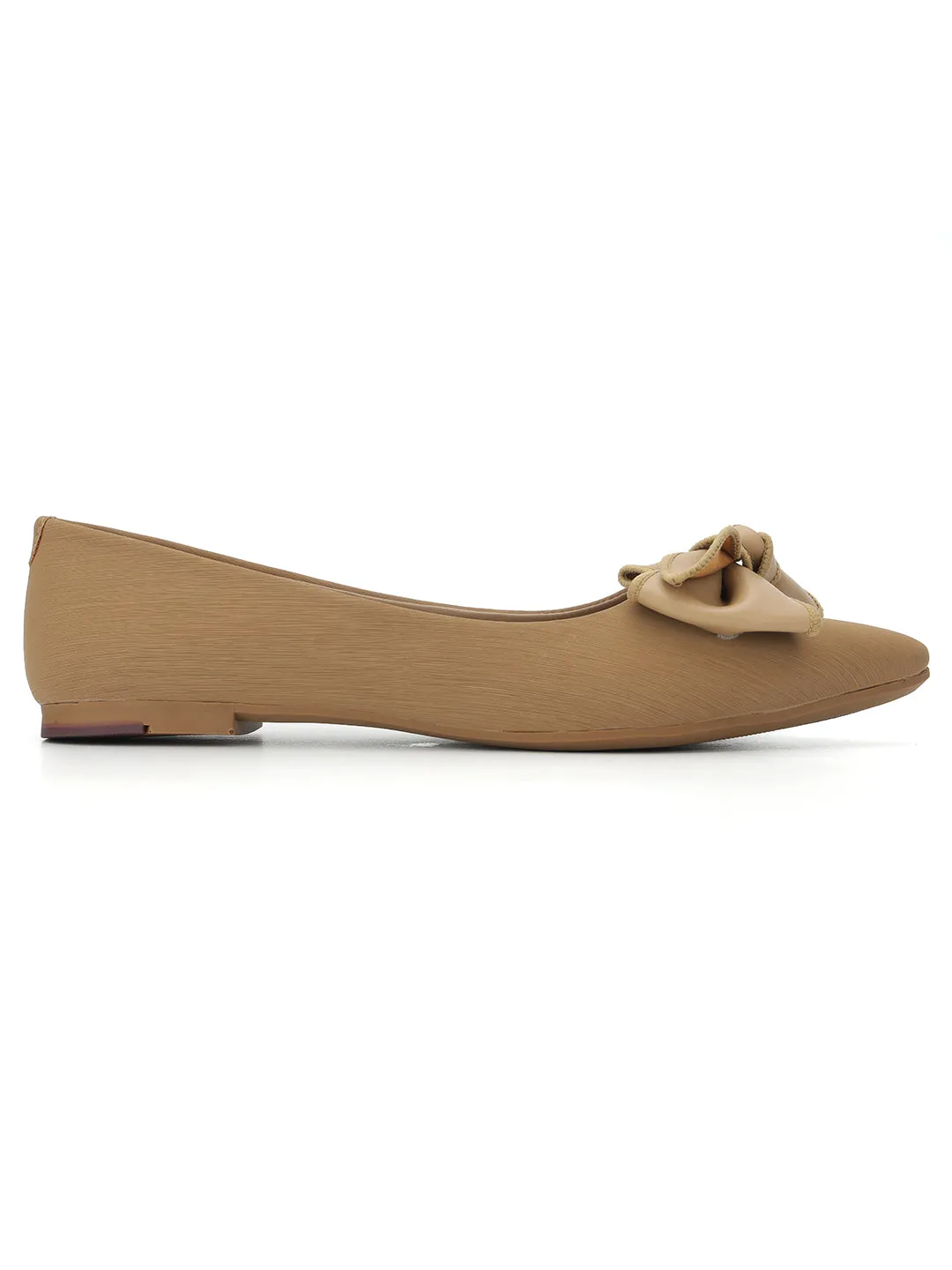 Beige PU Stylish Slip-On Flat Ballerina (TC-1220-BEIG)
