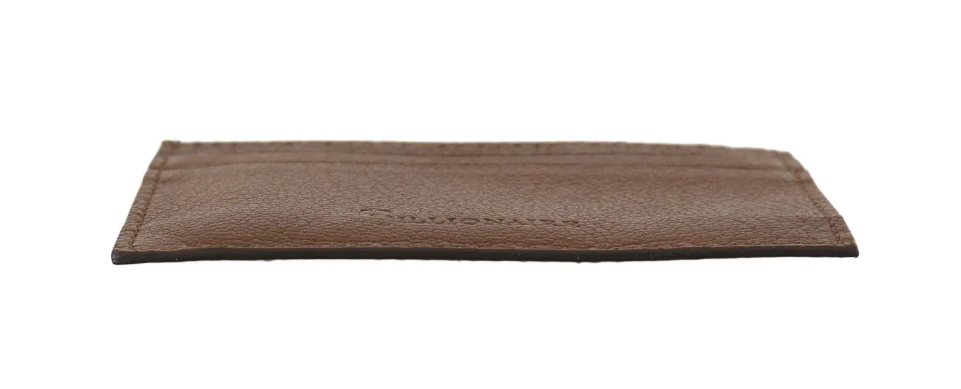 Billionaire Italian Couture Elegant Leather Men's Wallet in Men's Brown