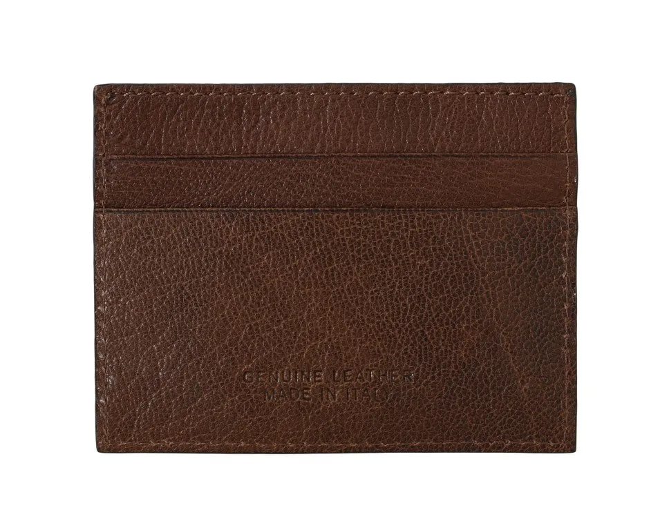 Billionaire Italian Couture Elegant Leather Men's Wallet in Men's Brown
