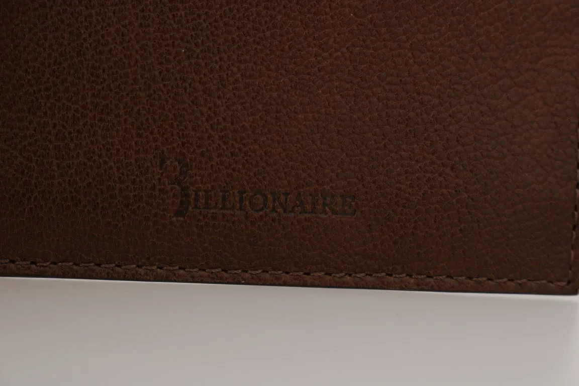 Billionaire Italian Couture Elegant Leather Men's Wallet in Men's Brown