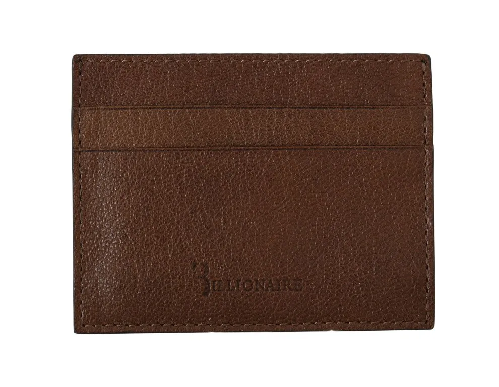 Billionaire Italian Couture Elegant Leather Men's Wallet in Men's Brown
