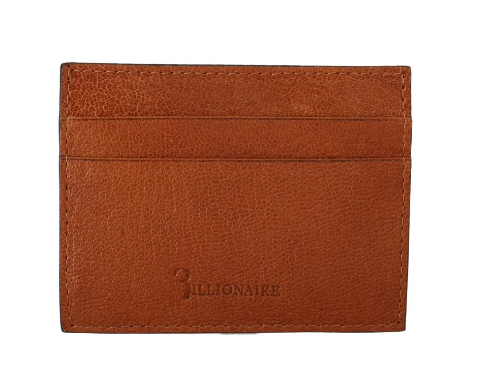 Billionaire Italian Couture Elegant Men's Leather Wallet in Men's Brown