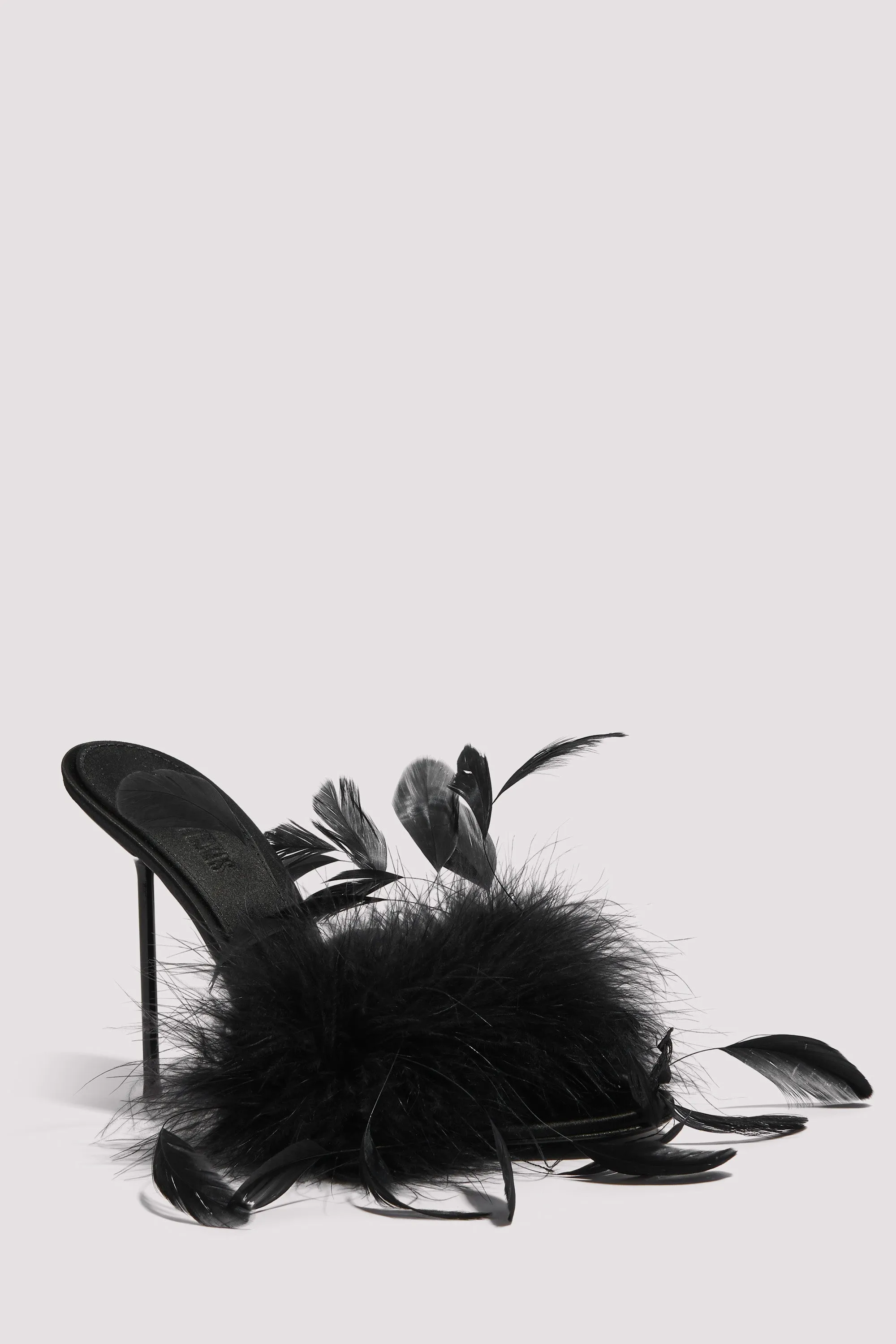 Black Lidia 105 Feather Mule