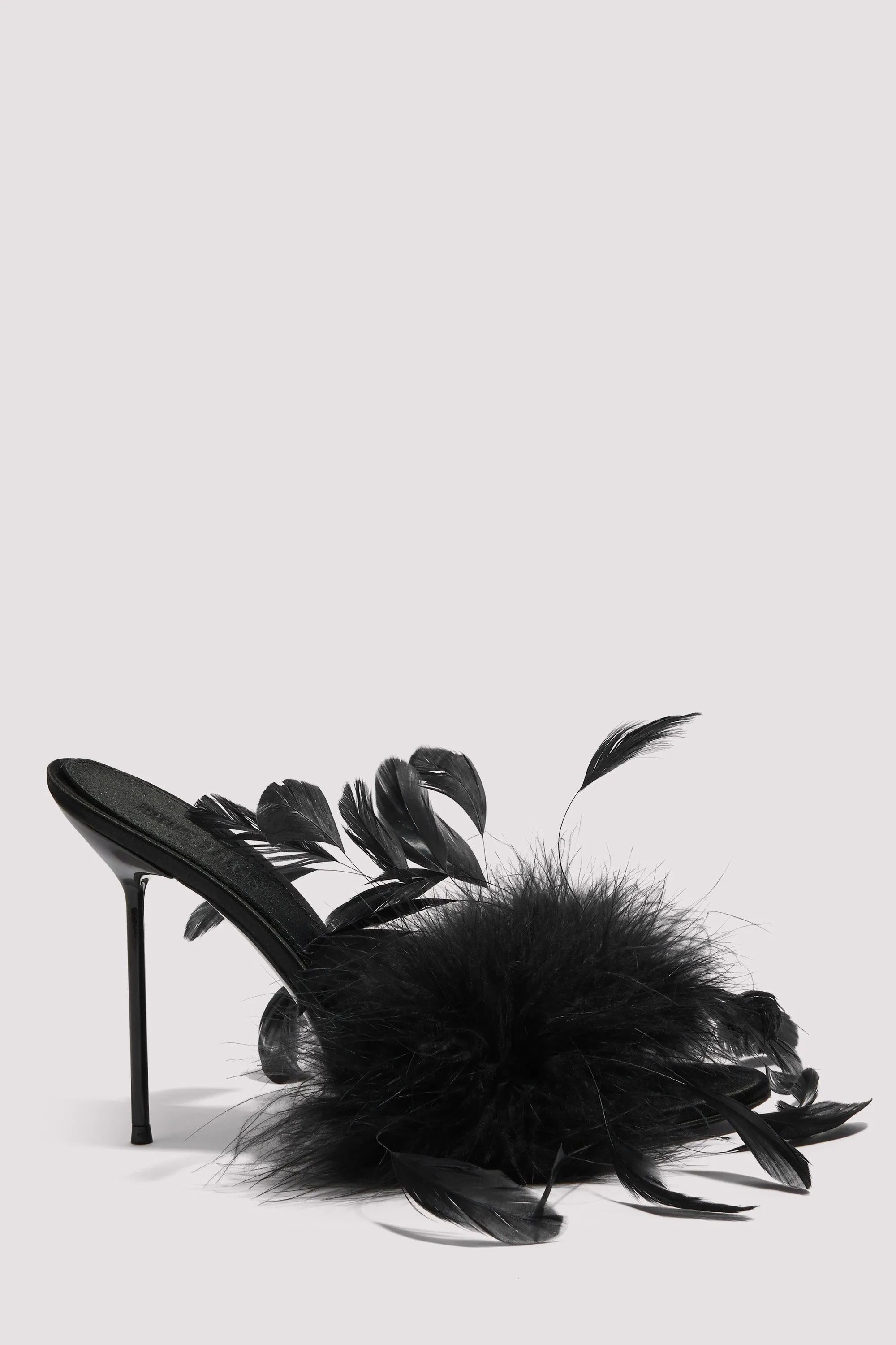 Black Lidia 105 Feather Mule