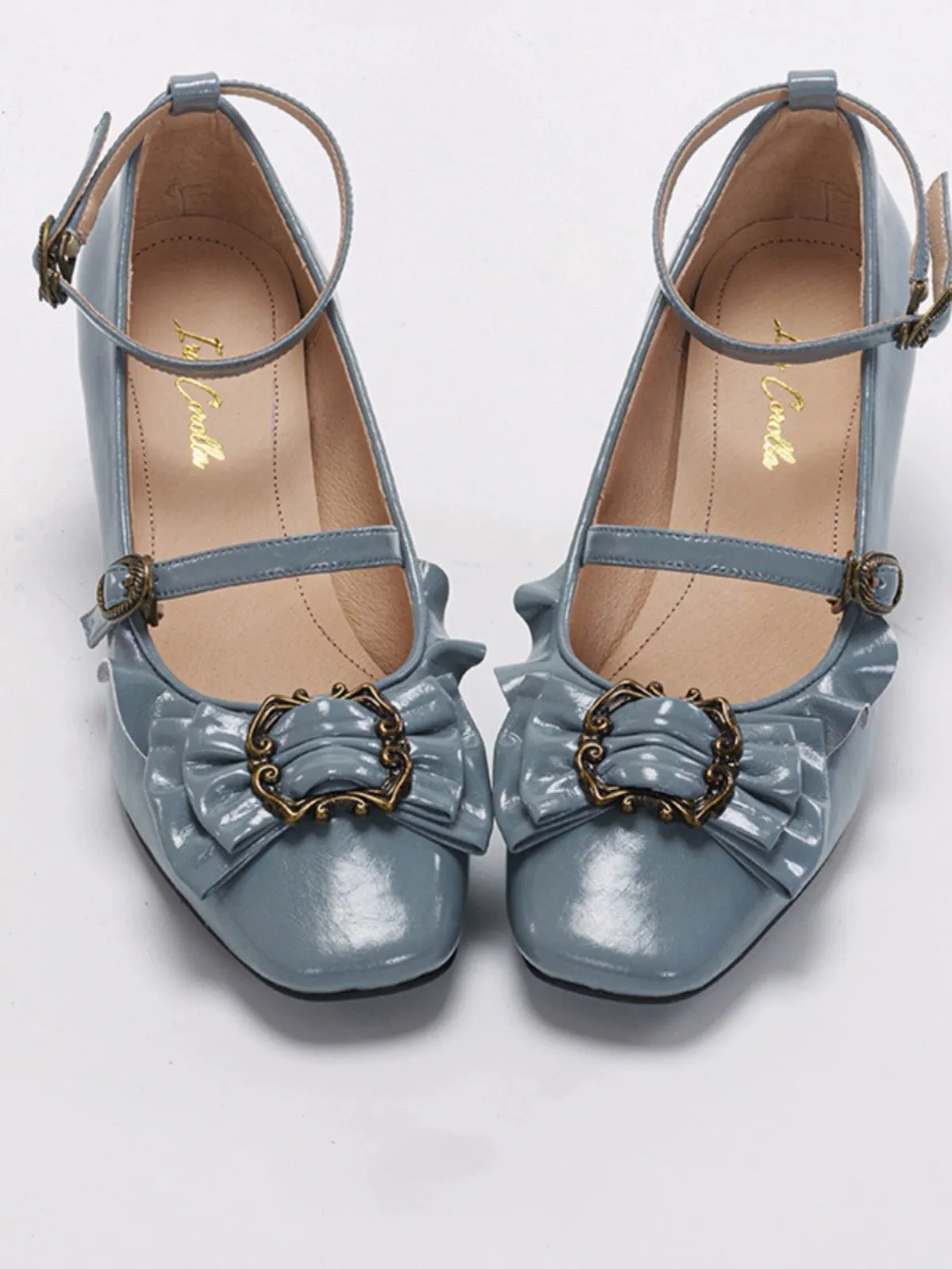 Blue Regency Heels and Lolita Mules with Bow - Lolita Shoes
