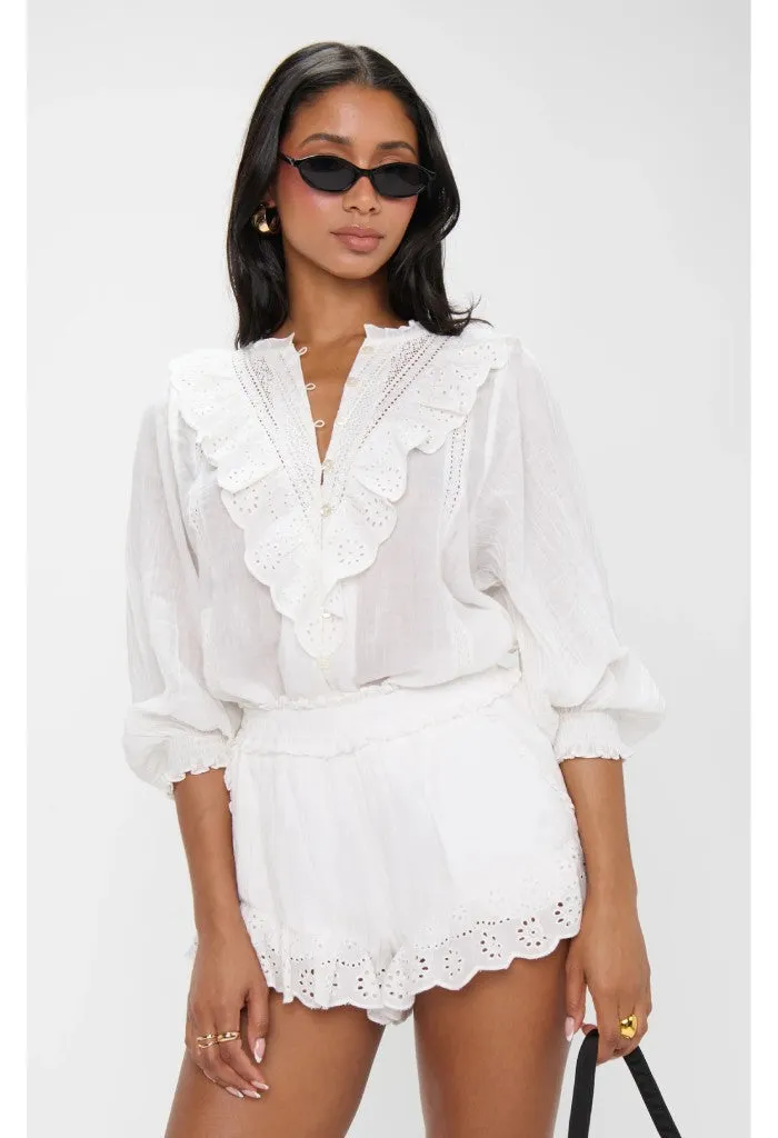 Cannes Shorts-White Eyelet