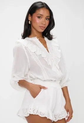 Cannes Shorts-White Eyelet