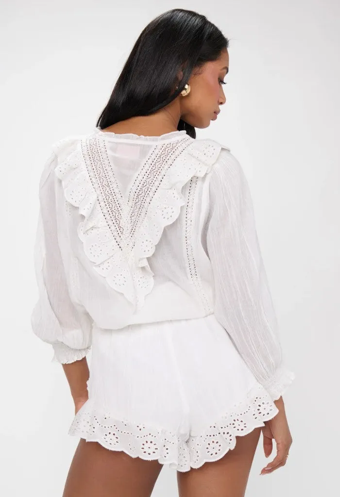 Cannes Shorts-White Eyelet
