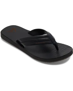 Carver Natural Flip Flops in Black & Brown