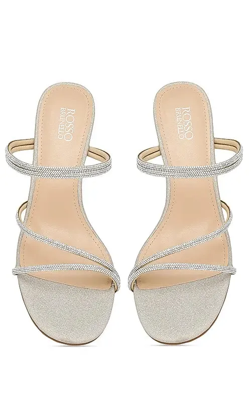 Champagne Studded Strappy Heels