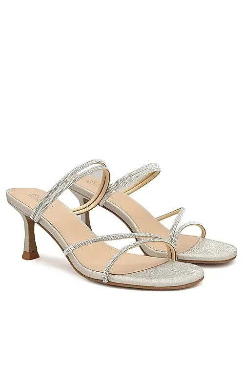 Champagne Studded Strappy Heels