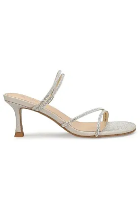 Champagne Studded Strappy Heels
