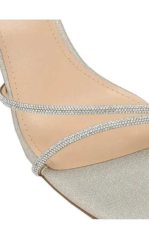 Champagne Studded Strappy Heels