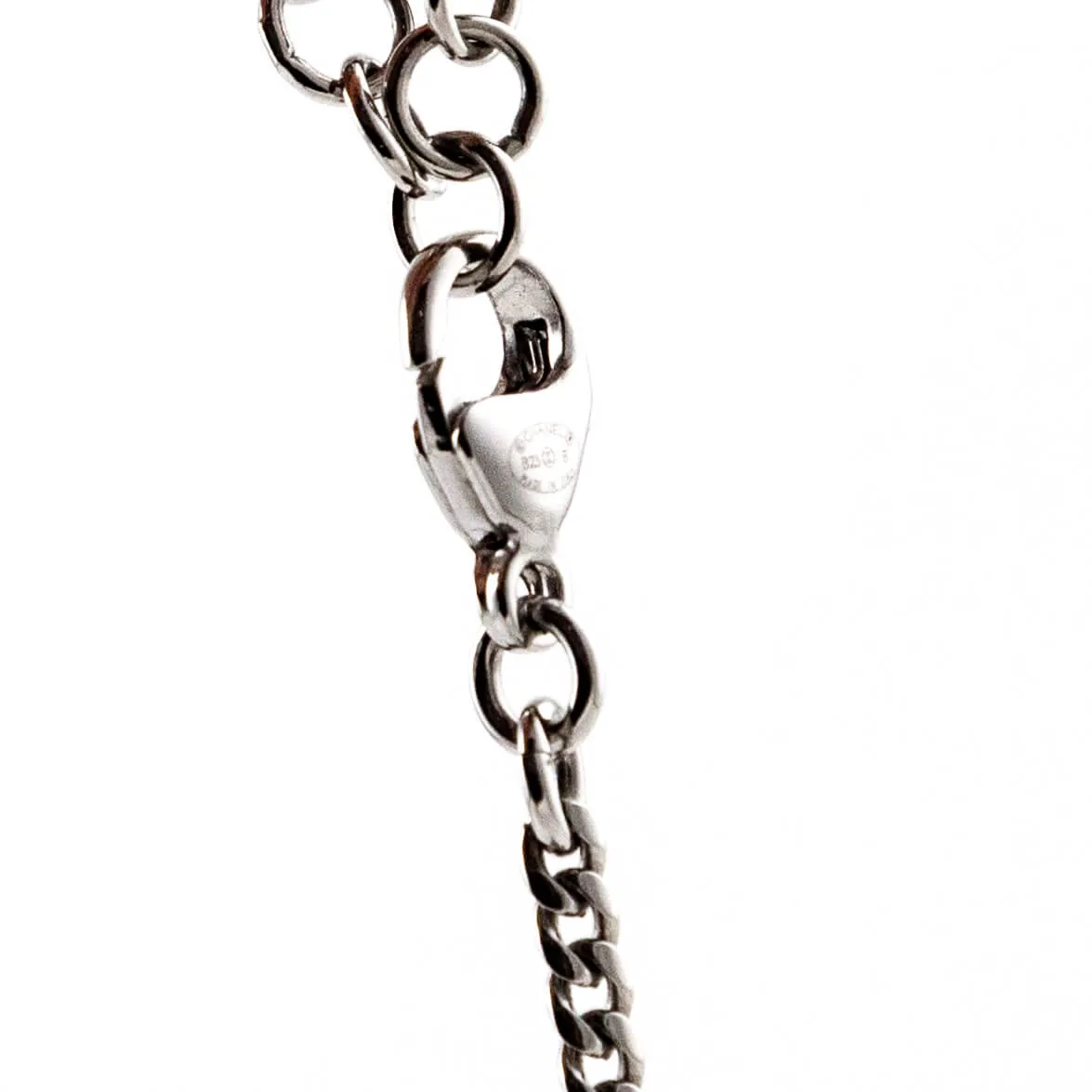 Chanel Silver Faux Pearl CC Necklace