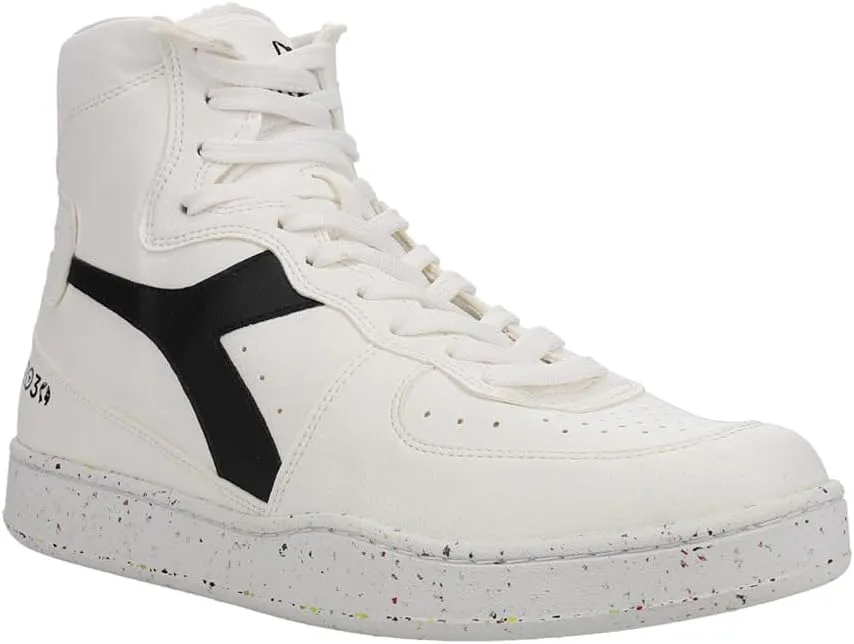 Diadora Mens Mi Basket 2030 High Sneakers Shoes Casual - Black, White