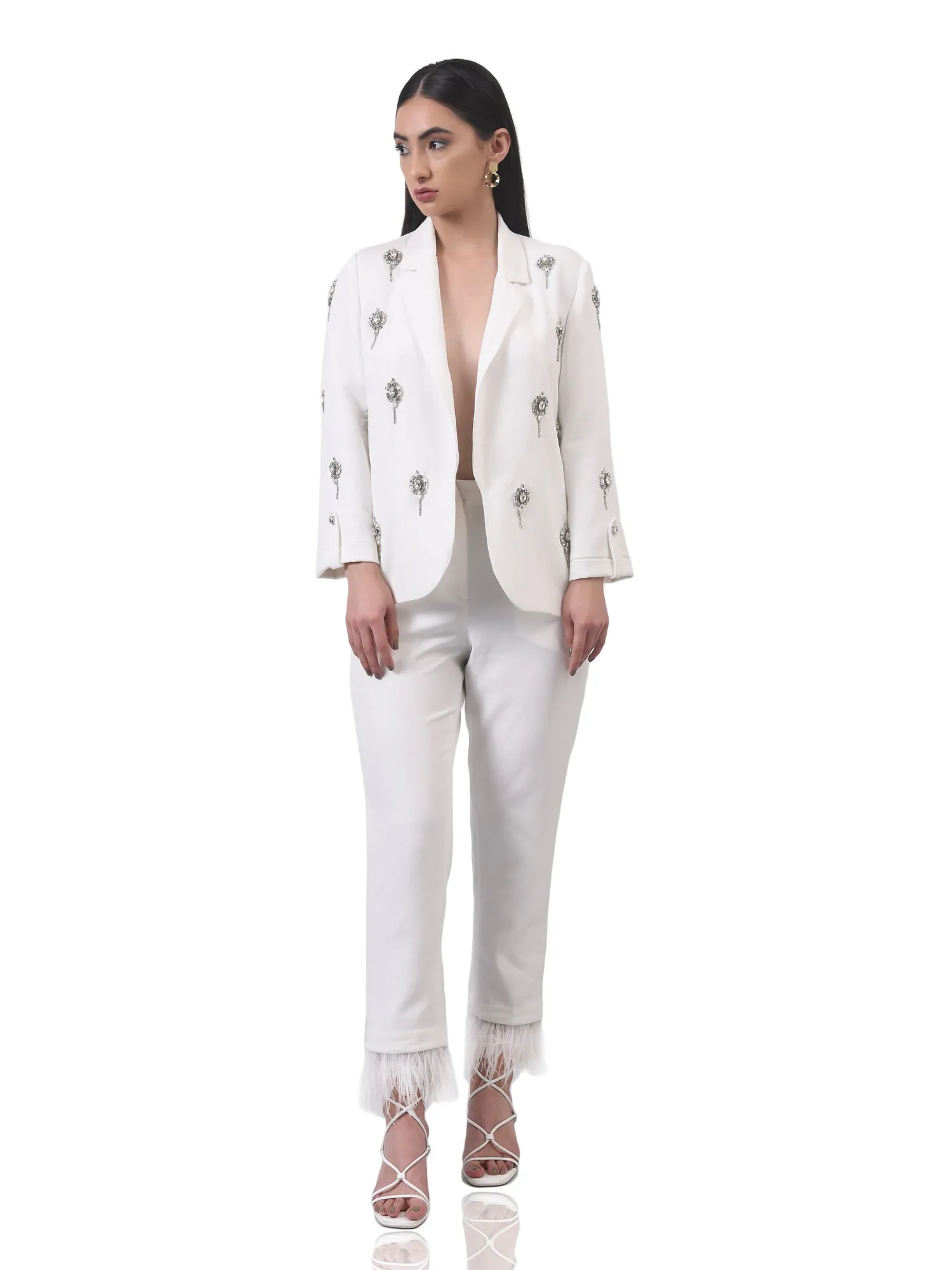 Embellished broaches Blazer