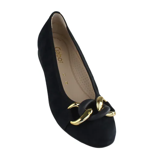 Gabor Ladies Suede Pumps - 42.625.46 - Navy