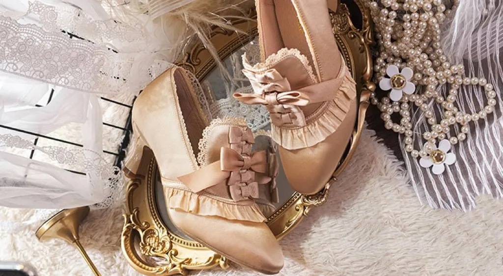 Golden Regency Heels and Lolita Mules - Lolita Shoes