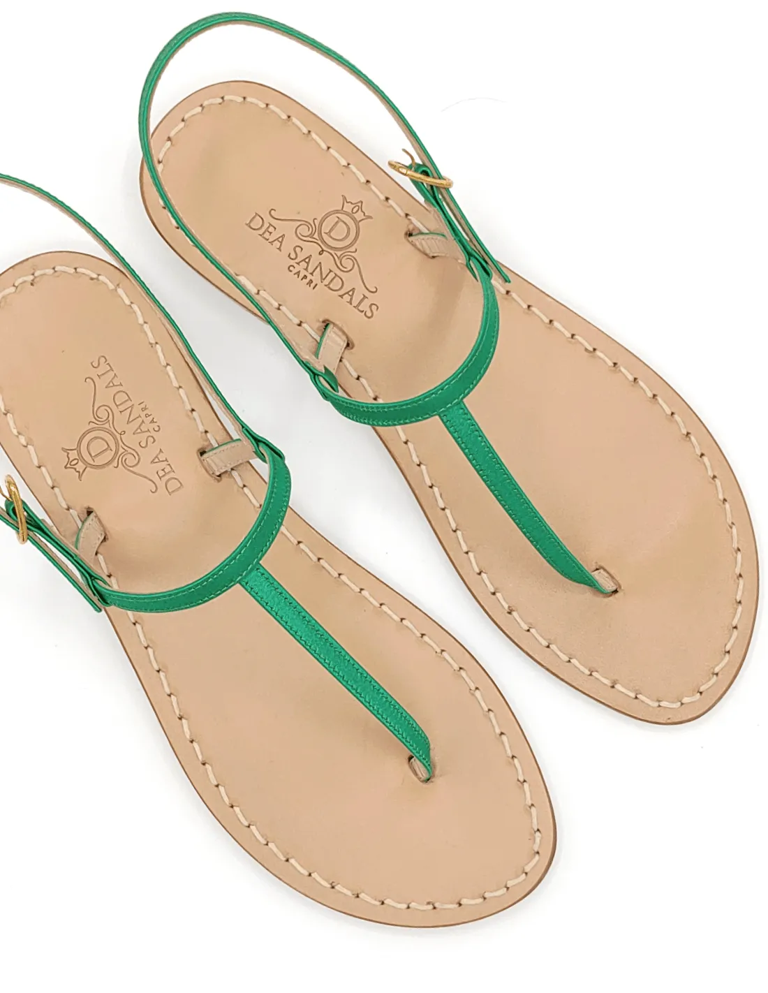 GREEN LEATHER CAPRI SANDALS (ART. 222V)