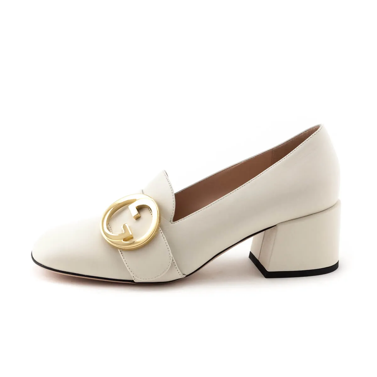Gucci Mystic White Blondie GG Mid-Heel Pumps Size US 8 | EU 38