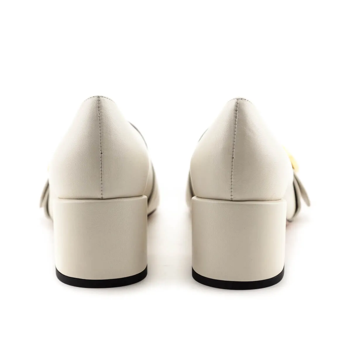 Gucci Mystic White Blondie GG Mid-Heel Pumps Size US 8 | EU 38