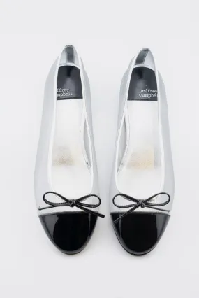 Jeffrey Campbell Releve Mesh Ballet Flat in Silver and Black