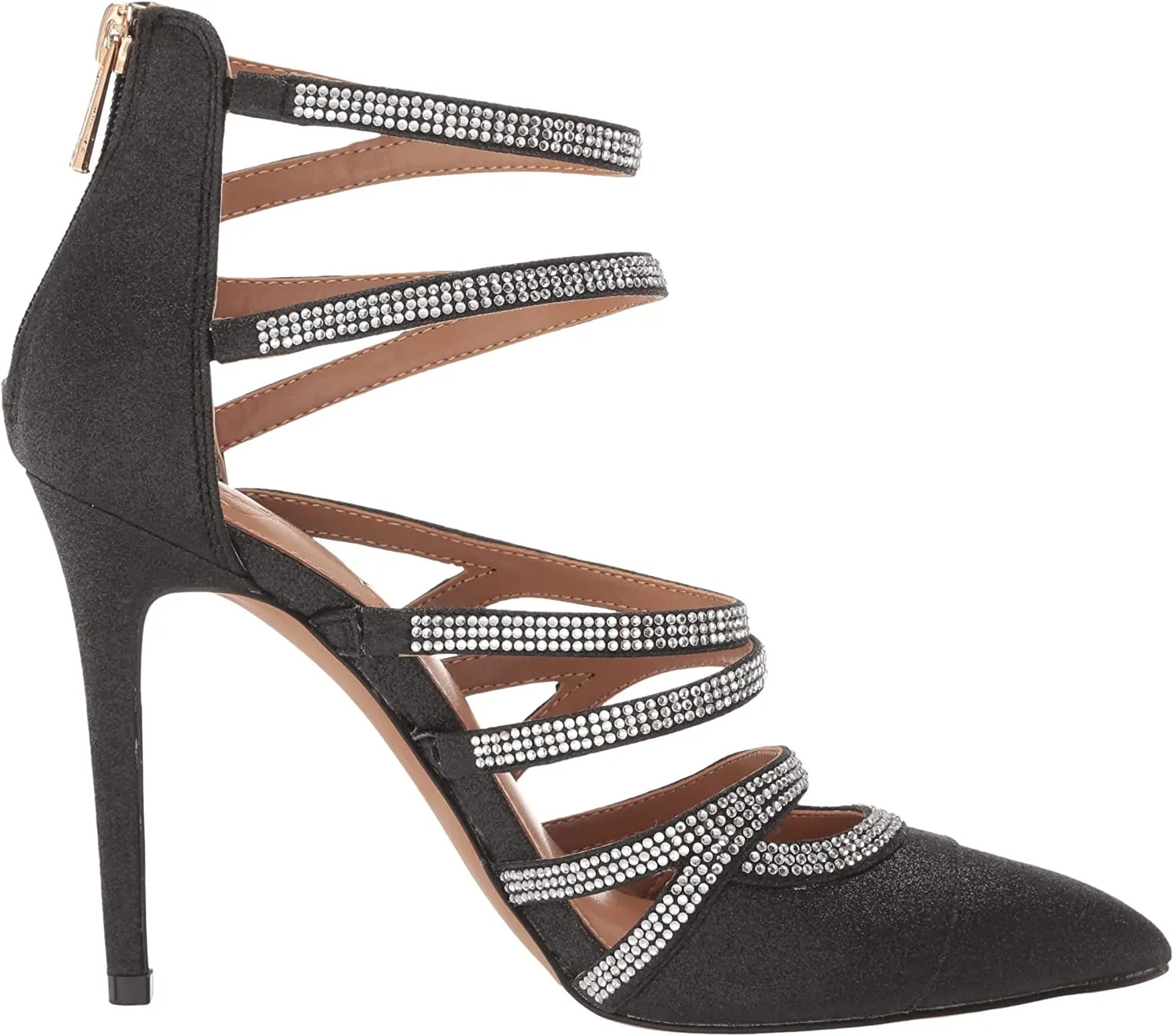Jessica Simpson Parminda 2 Black Pointed Toe Stiletto Heel Strappy Fashion Pumps