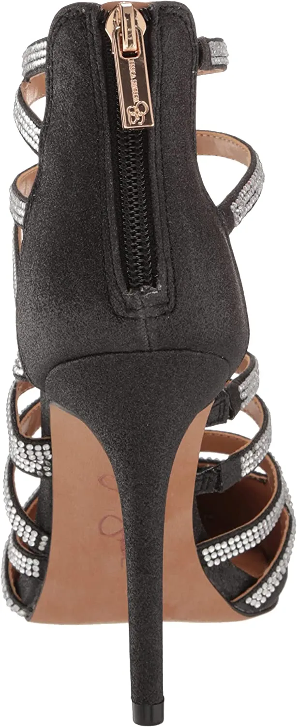 Jessica Simpson Parminda 2 Black Pointed Toe Stiletto Heel Strappy Fashion Pumps