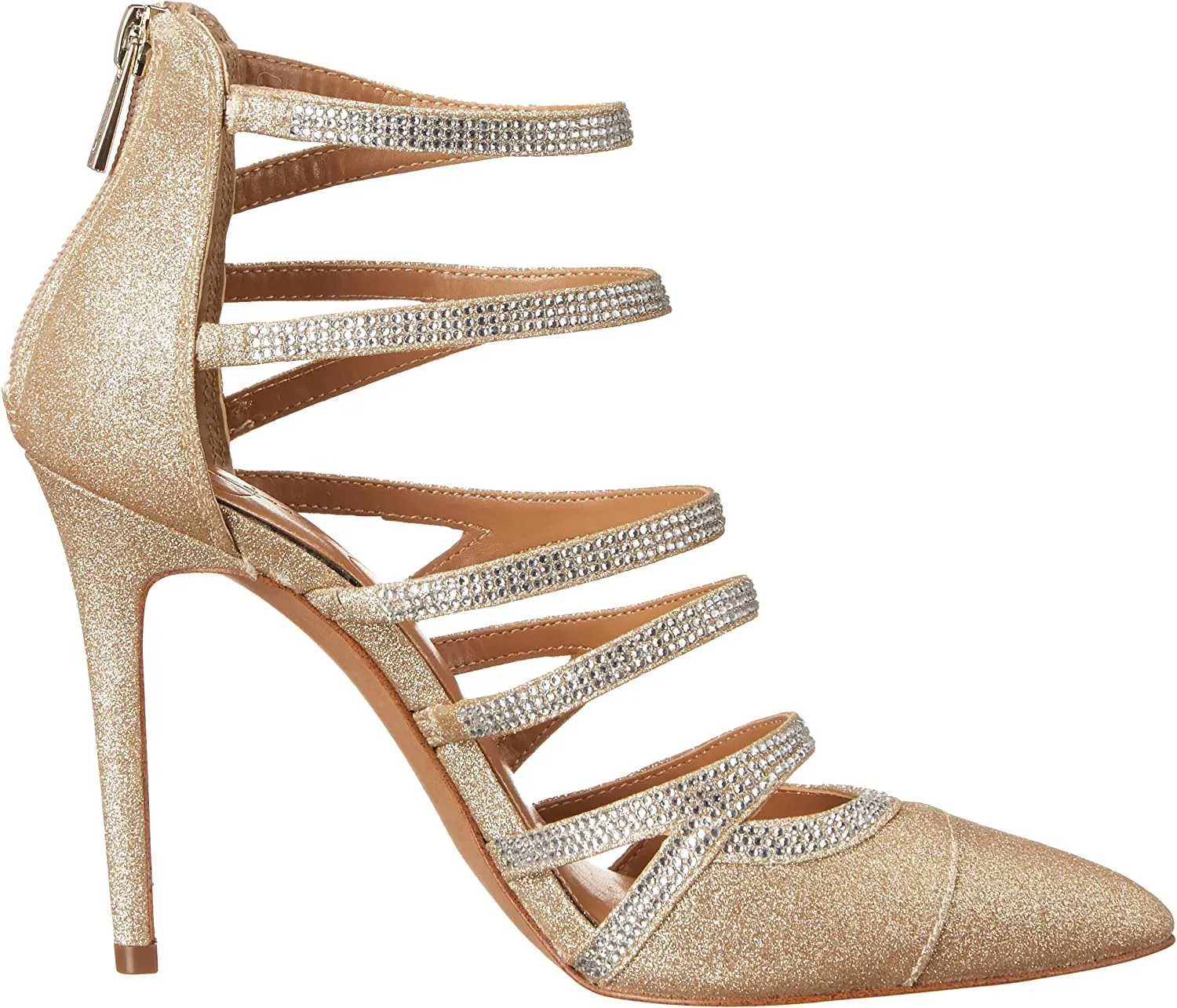 Jessica Simpson Parminda 2 Champagne Pointed Toe Stiletto Heel Strappy Pumps
