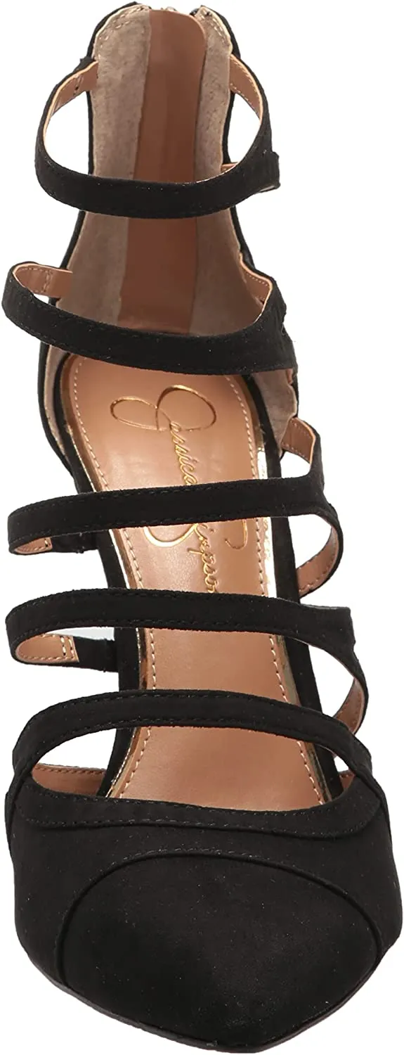 Jessica Simpson Parminda Black Pointed Toe Stiletto Heel Strappy Fashion Pumps