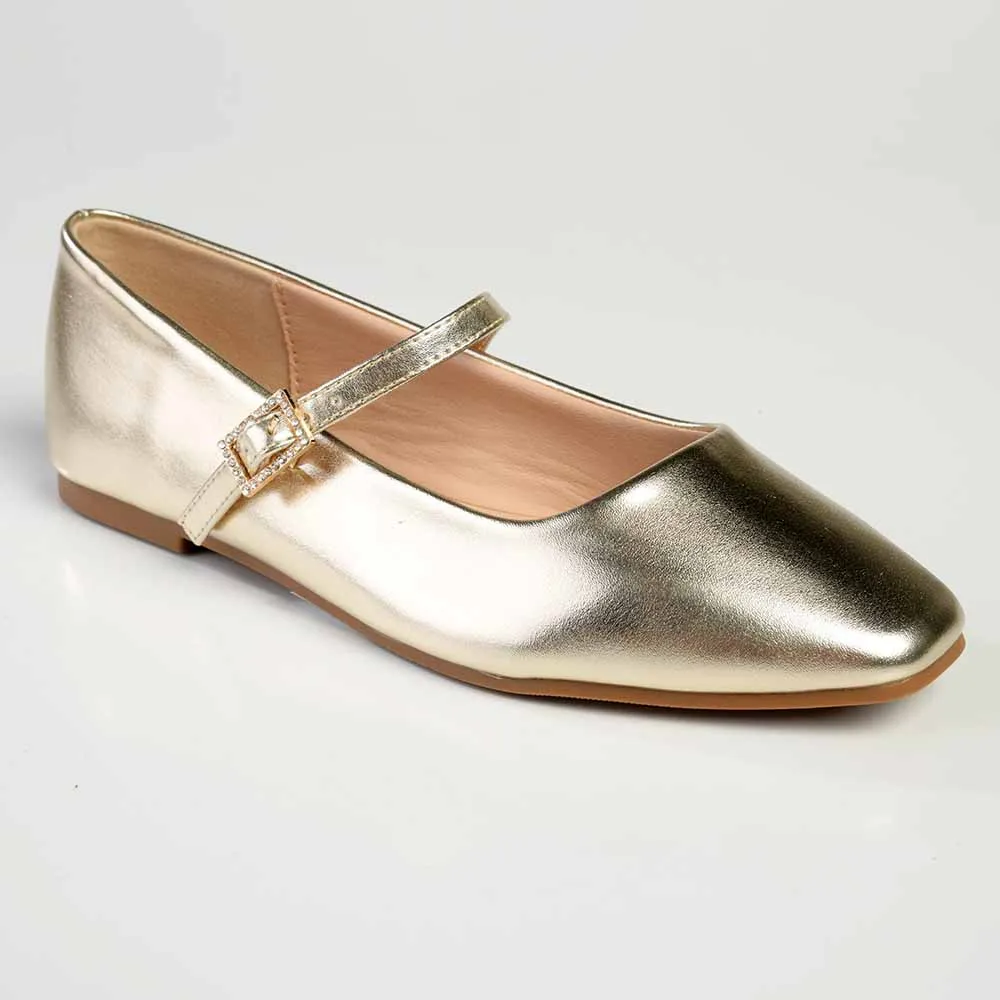 Madison Jackilee Pump With Buckle Strap - Gold