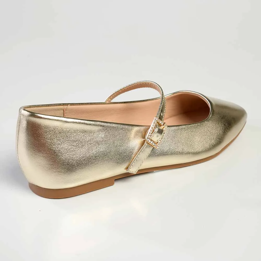 Madison Jackilee Pump With Buckle Strap - Gold