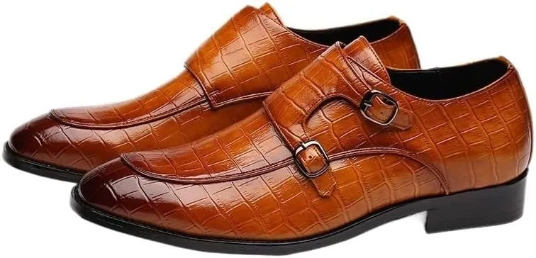 Men Shoes Square Toe Formal Dress Leather Shoes Italian Loafers Party Wedding Brogue Shoe