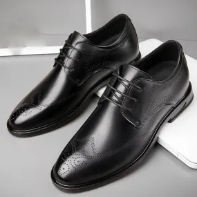 Men's 8cm Invisible Height Increasing Elevator Shoes Genuine Leather Men's Dress Shoes Black Formal Social Shoe Male Business Wedding for Men Luxury Italian Oxford Loafers