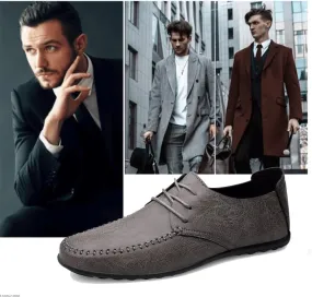 Mens Leather Dress Shoes - Italian Formal Oxford Shoes for Men, Breathable Moccasins, Black Plus Size, Stylish Dress Loafers