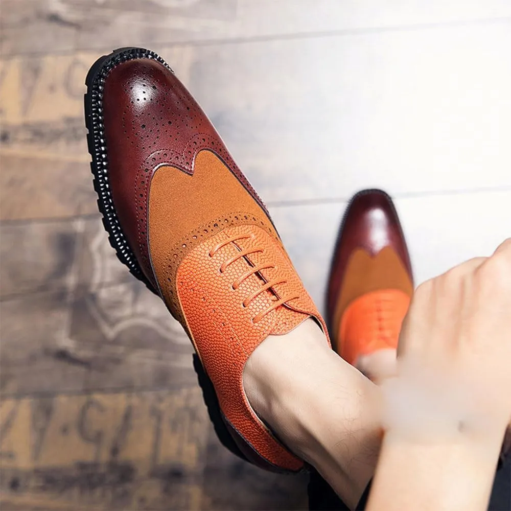 Modern Lace Up Formal Dress Shoes Black Leather Shoes Men Formal Elegant Shoes for Men Brogue Men Dress Shoes Italian Walking Office Loafers Work Flats