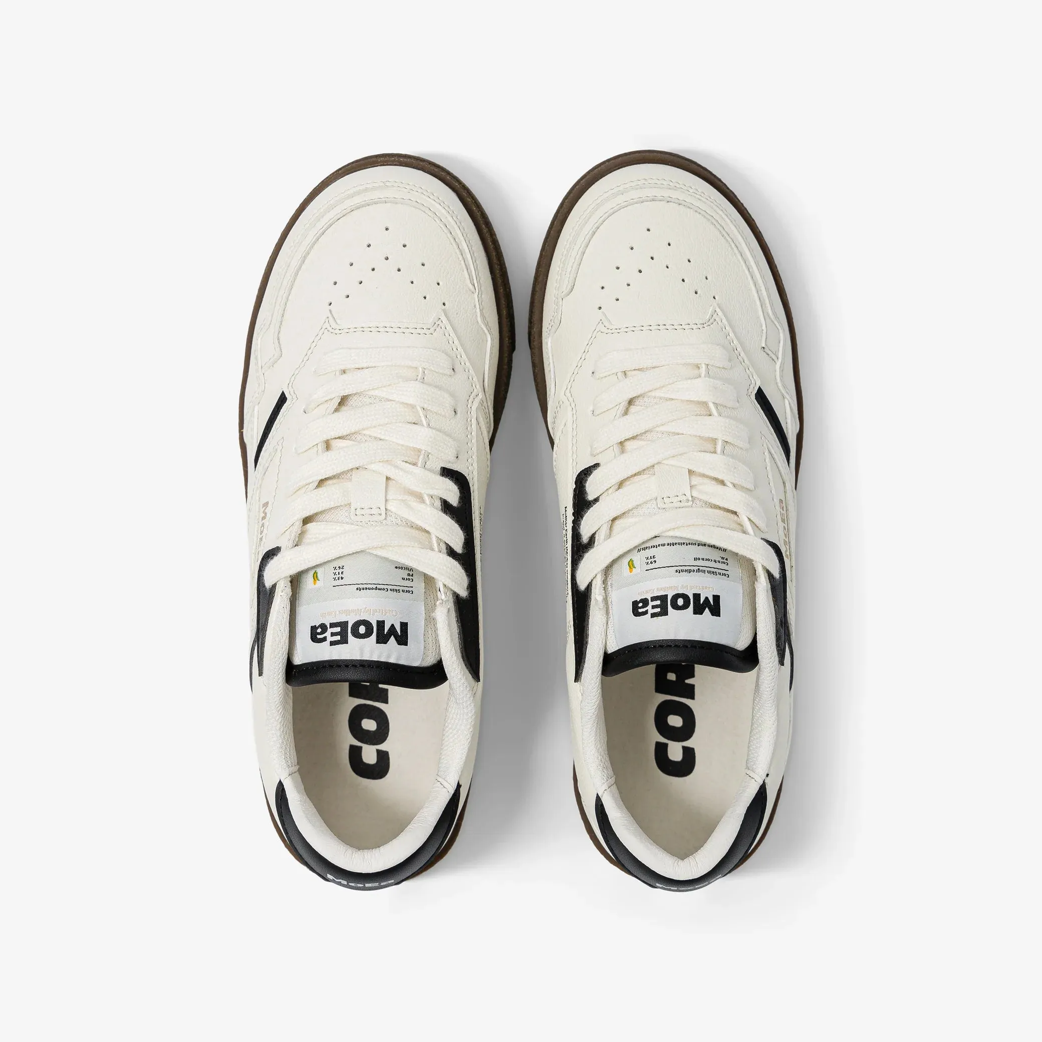 MoEa | GEN9 Corn Grained Vegan Sneakers | Black & White