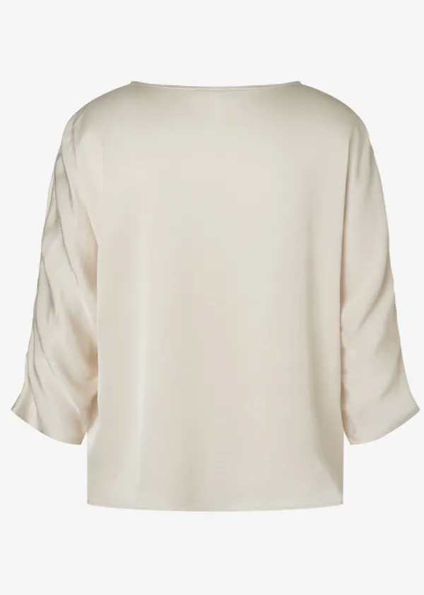 MORE AND MORE<BR>
Satin Blouse<BR>
Powder Cream<BR>