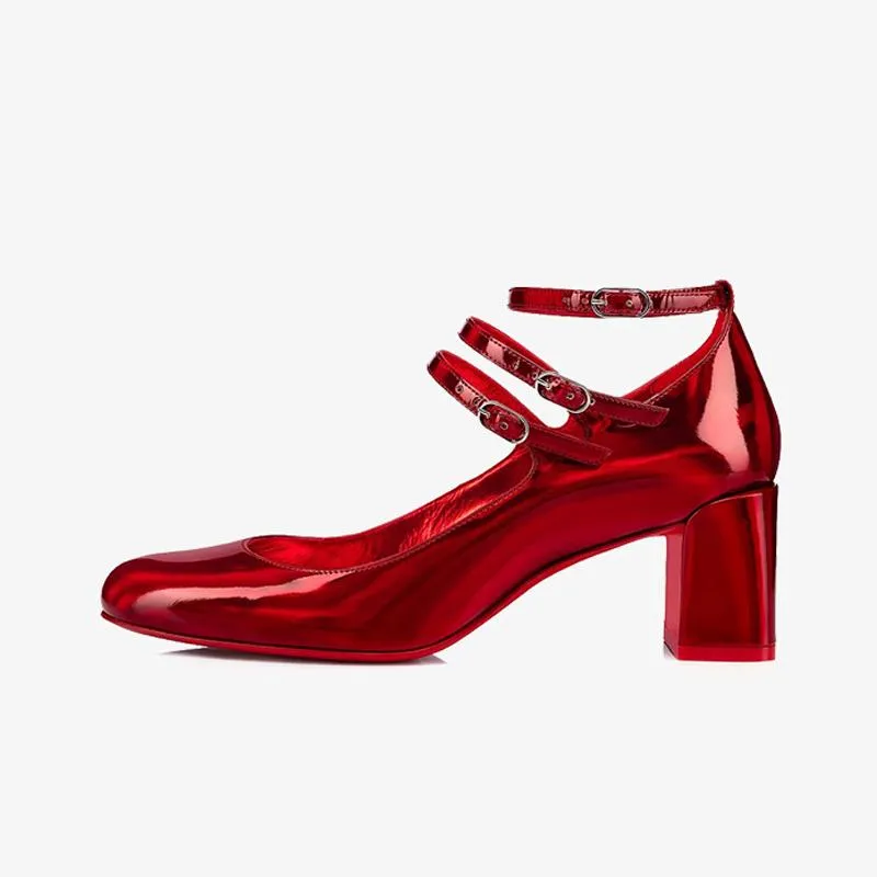 Patent Leather Pumps with Choker 60mm
