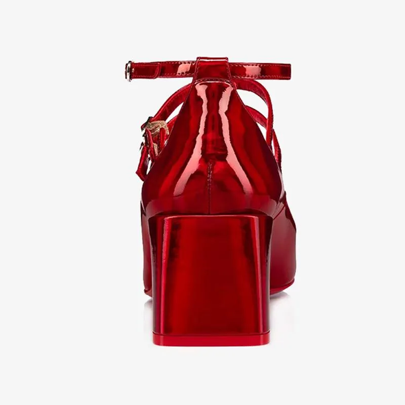 Patent Leather Pumps with Choker 60mm