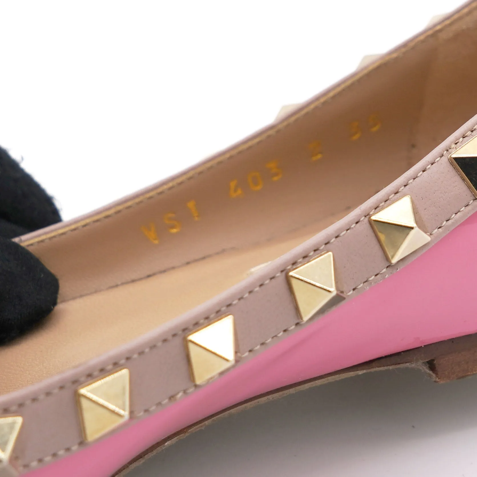 Pink Patent Leather Rockstud Ballet Flats 35