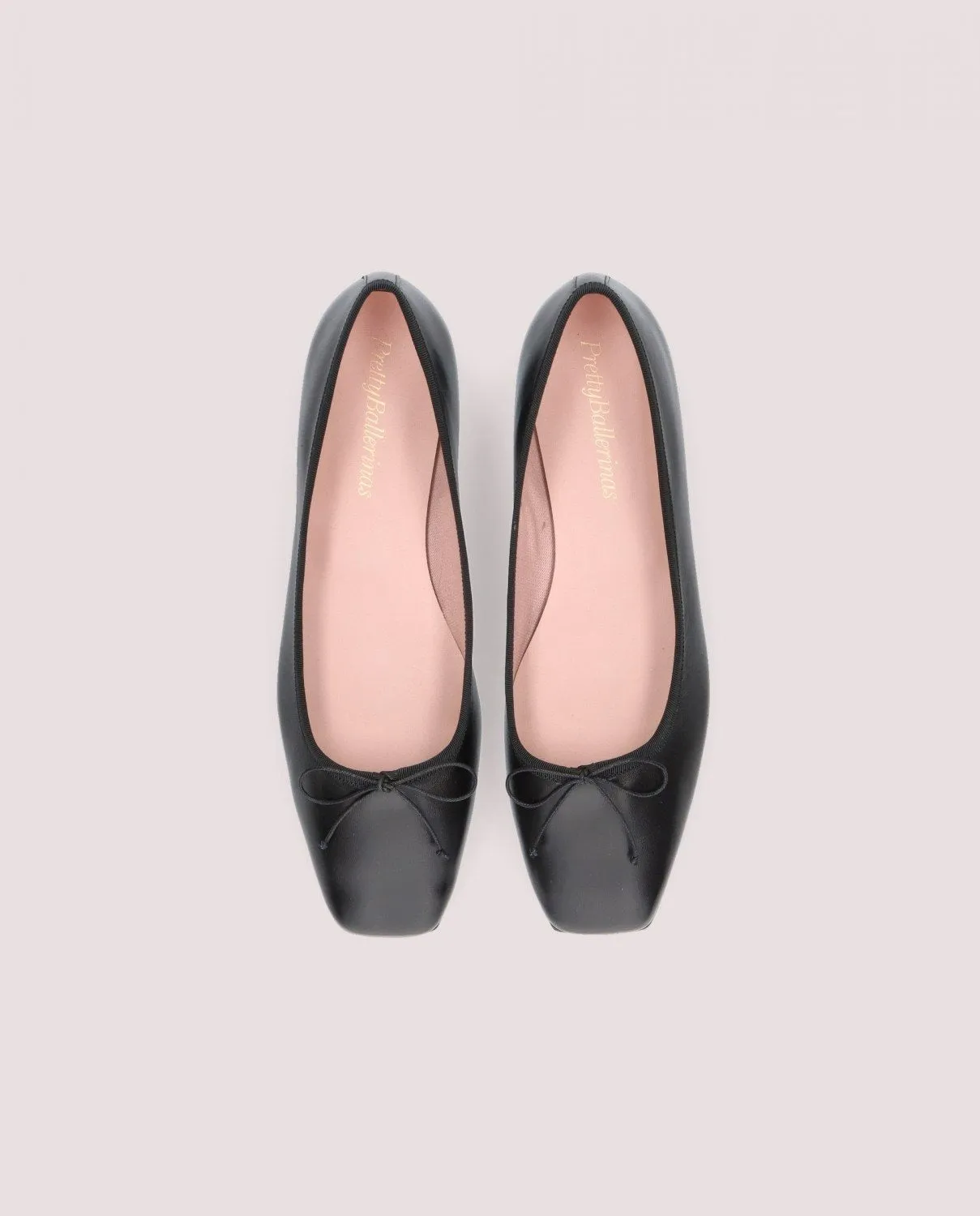 PRETTY BALLERINAS CAMILLE SQUARE TOE LEATHER BALLET FLATS