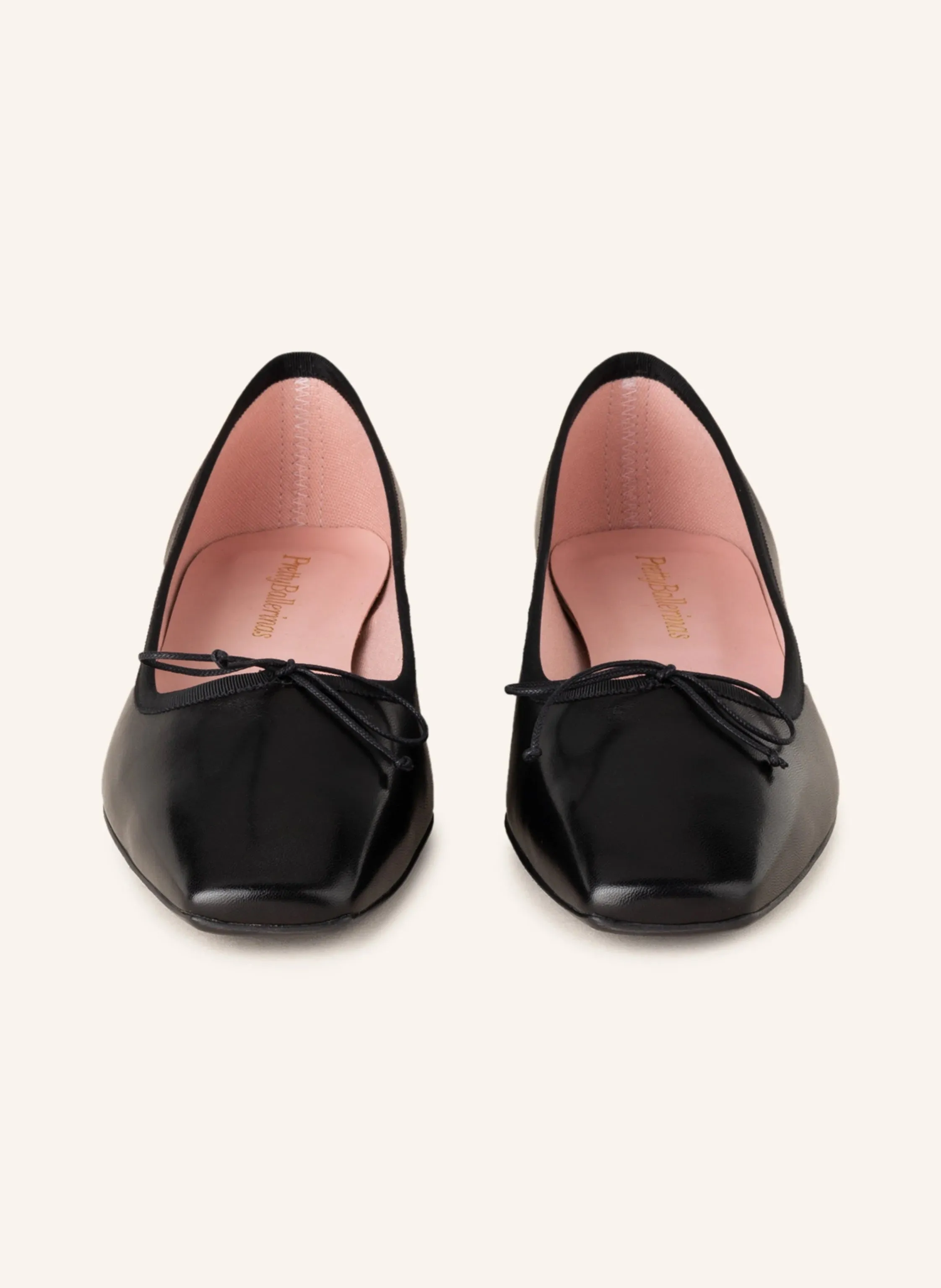 PRETTY BALLERINAS CAMILLE SQUARE TOE LEATHER BALLET FLATS
