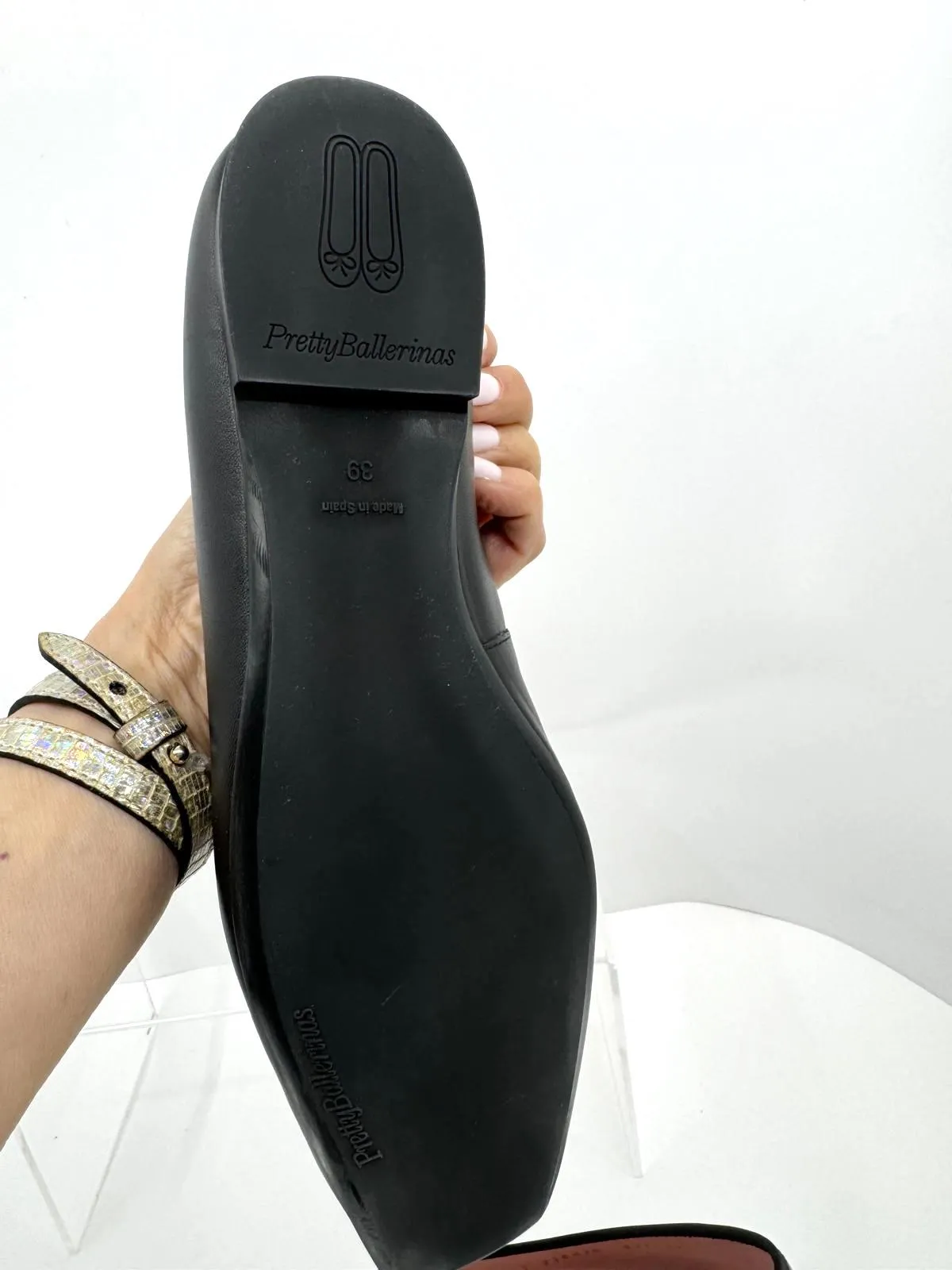 PRETTY BALLERINAS CAMILLE SQUARE TOE LEATHER BALLET FLATS