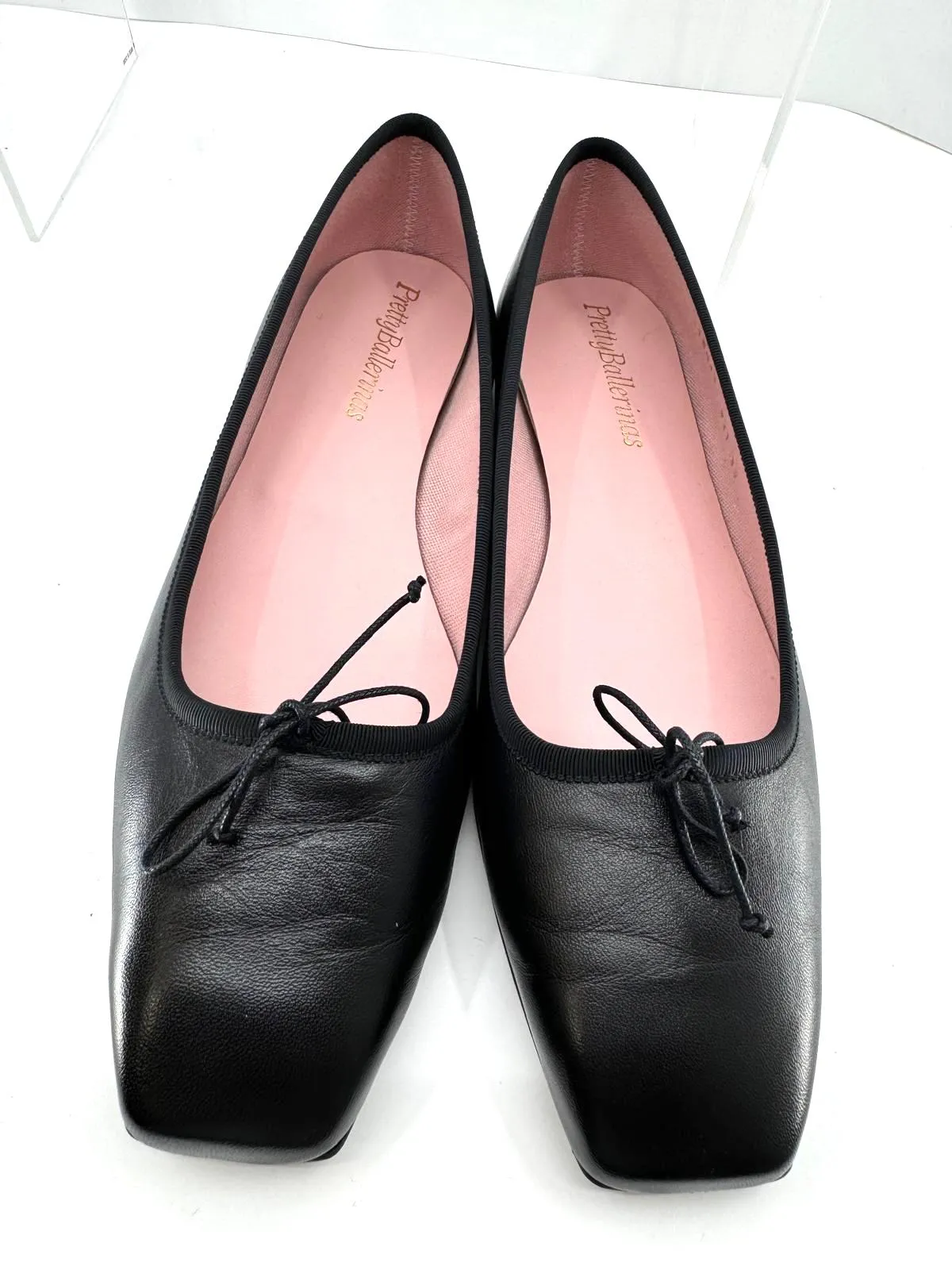 PRETTY BALLERINAS CAMILLE SQUARE TOE LEATHER BALLET FLATS