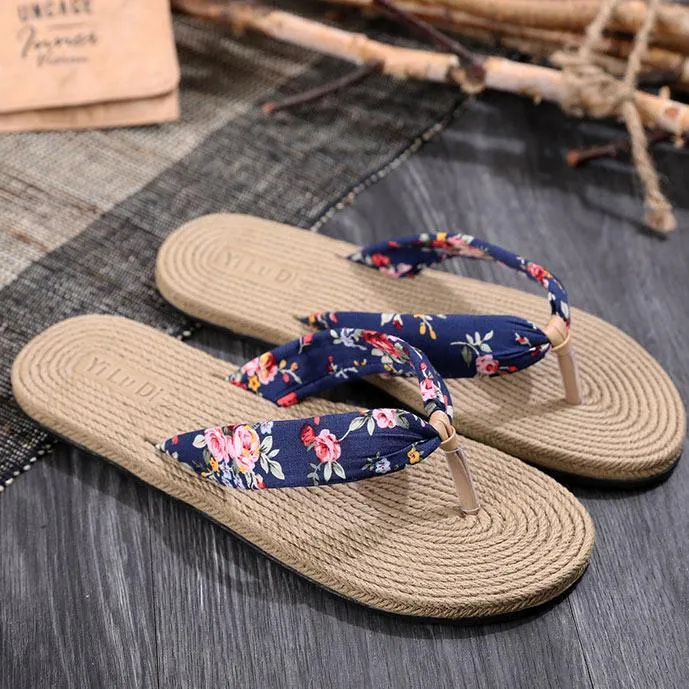 Printed Comfort Flats Flip Flops