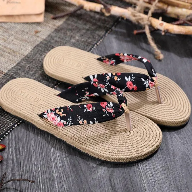 Printed Comfort Flats Flip Flops