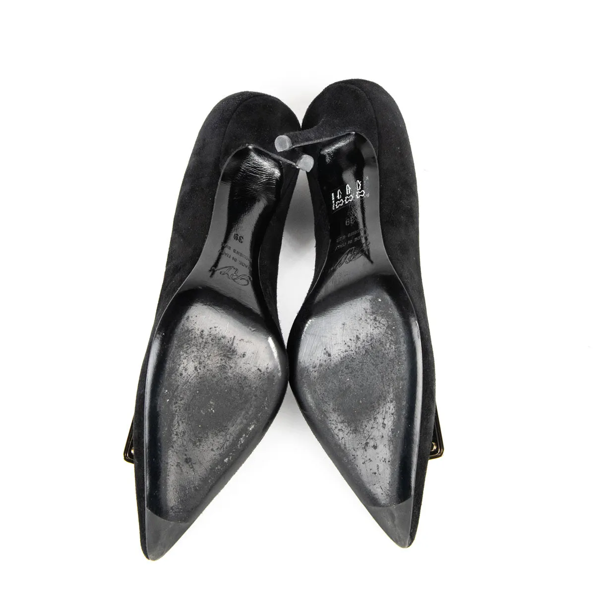 Roger Vivier Black Suede Pumps Size US 9 | EU 39