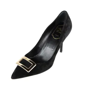 Roger Vivier Black Suede Pumps Size US 9 | EU 39