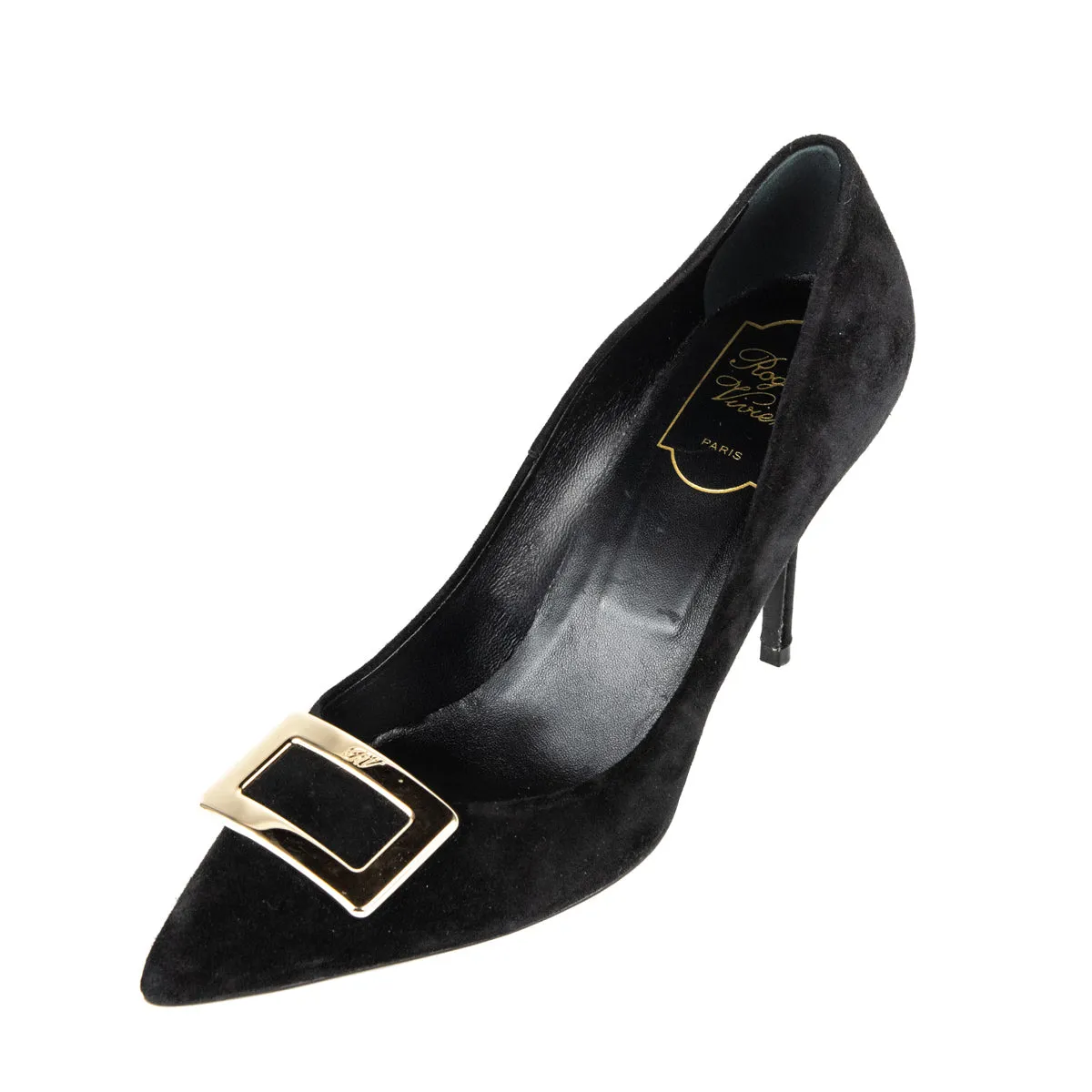 Roger Vivier Black Suede Pumps Size US 9 | EU 39